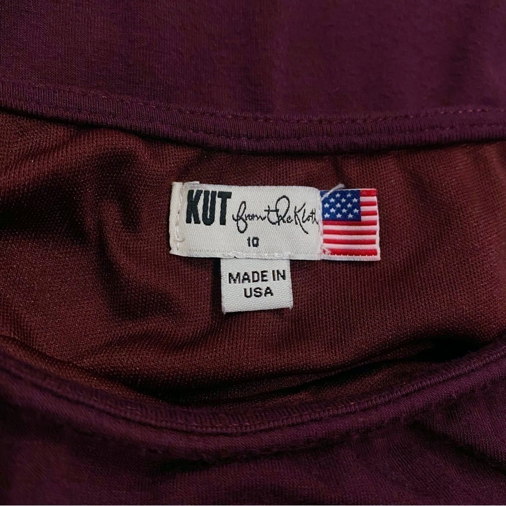 Kut From The Kloth | Mollie Dress Knee Length Spandex Ruched Purple Size 10 - Picture 5 of 7